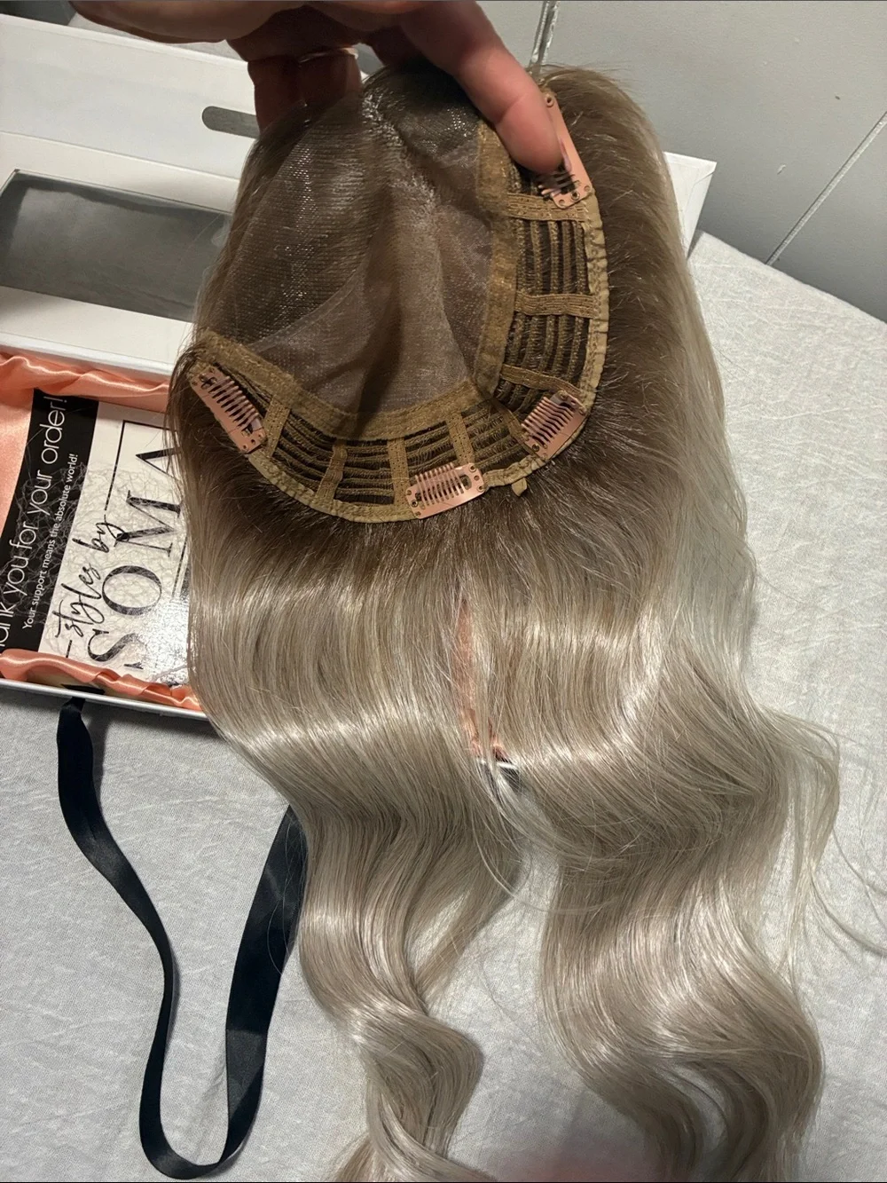 Ash Blonde hair topper - ash blonde